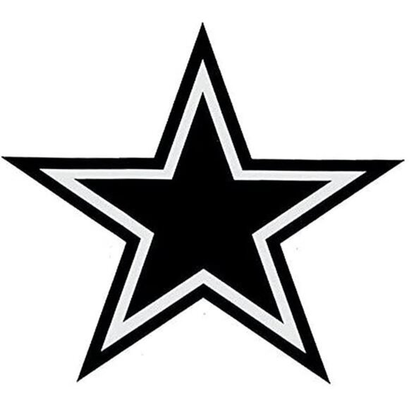 Cowboys Star Vinyl Decal Sticker |  Black | 5.5" x 5" | DC-26 - Picture 1 of 4